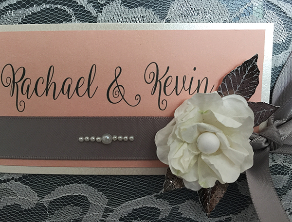 Peach and Grey Wedding Invitations