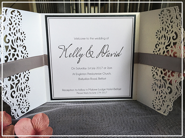 Pink and Grey Hydrangea wedding Invitations