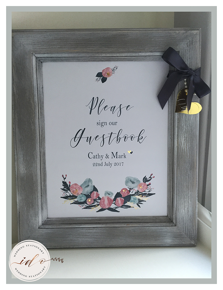 Watercolour floral Personalised Framed Print