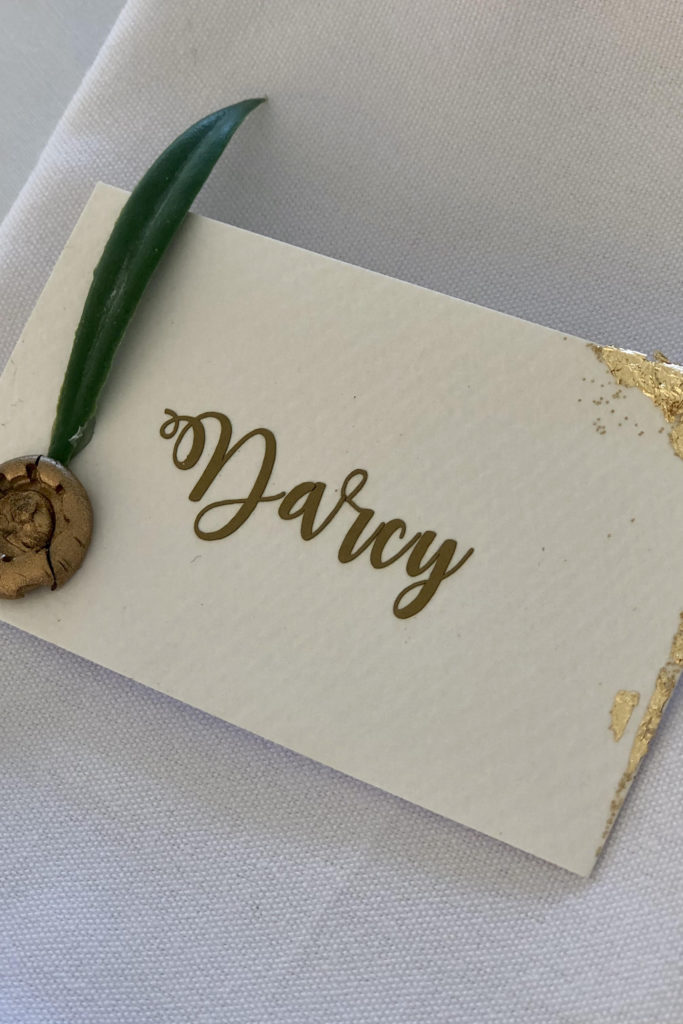 Gold leaf guest name