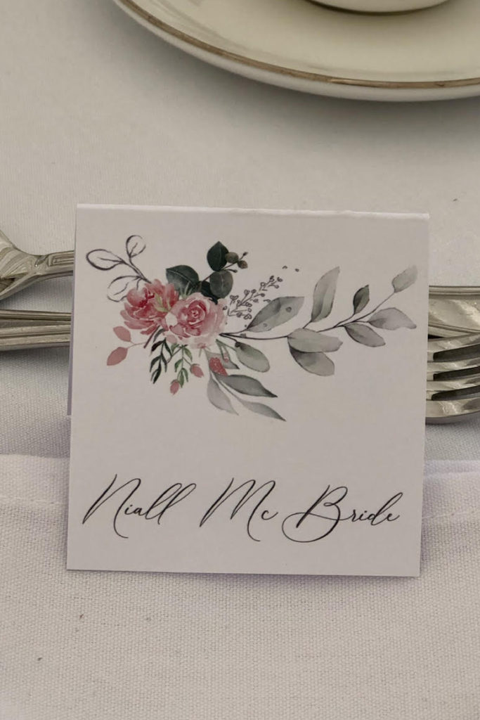 Pink floral design Guest Name