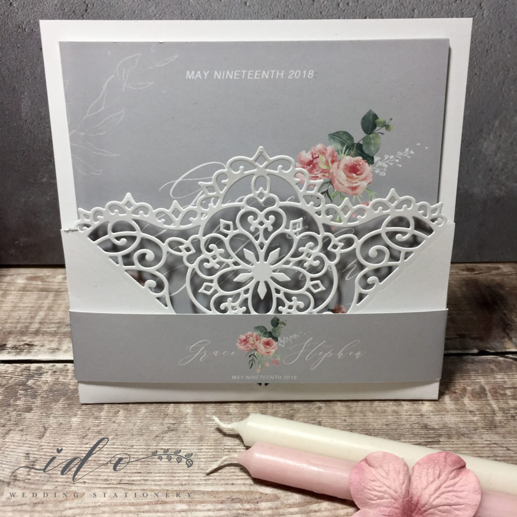 Grace-Pink Roses Invitation Suite