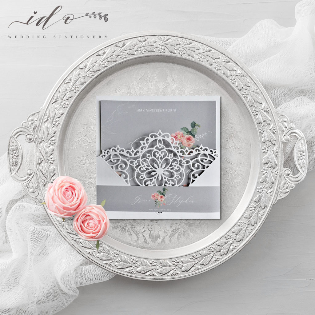 Grace-Pink Roses Invitation Suite