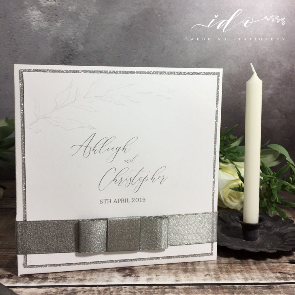 White & Silver Wedding Invitation