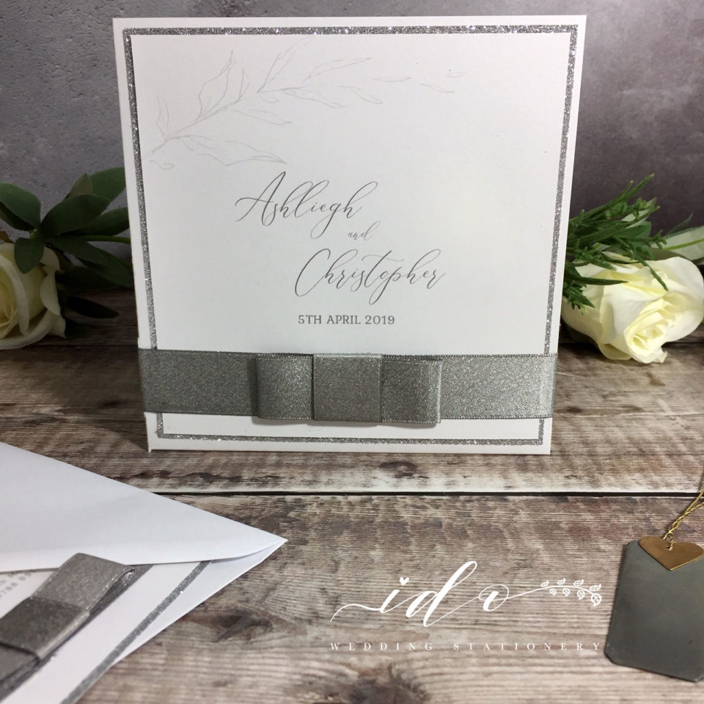 White & Silver Wedding Invitation