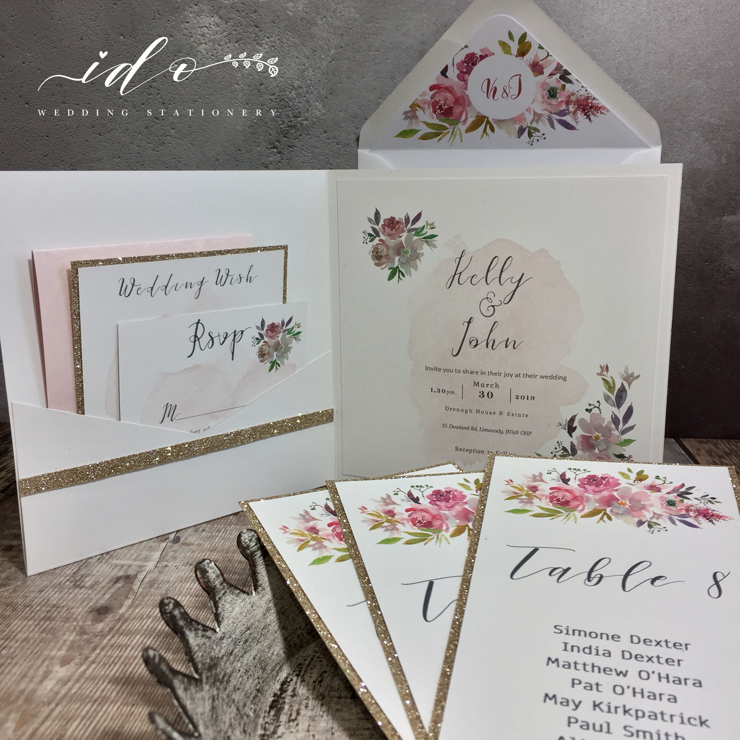 Felicity Floral Wedding Invitation Package