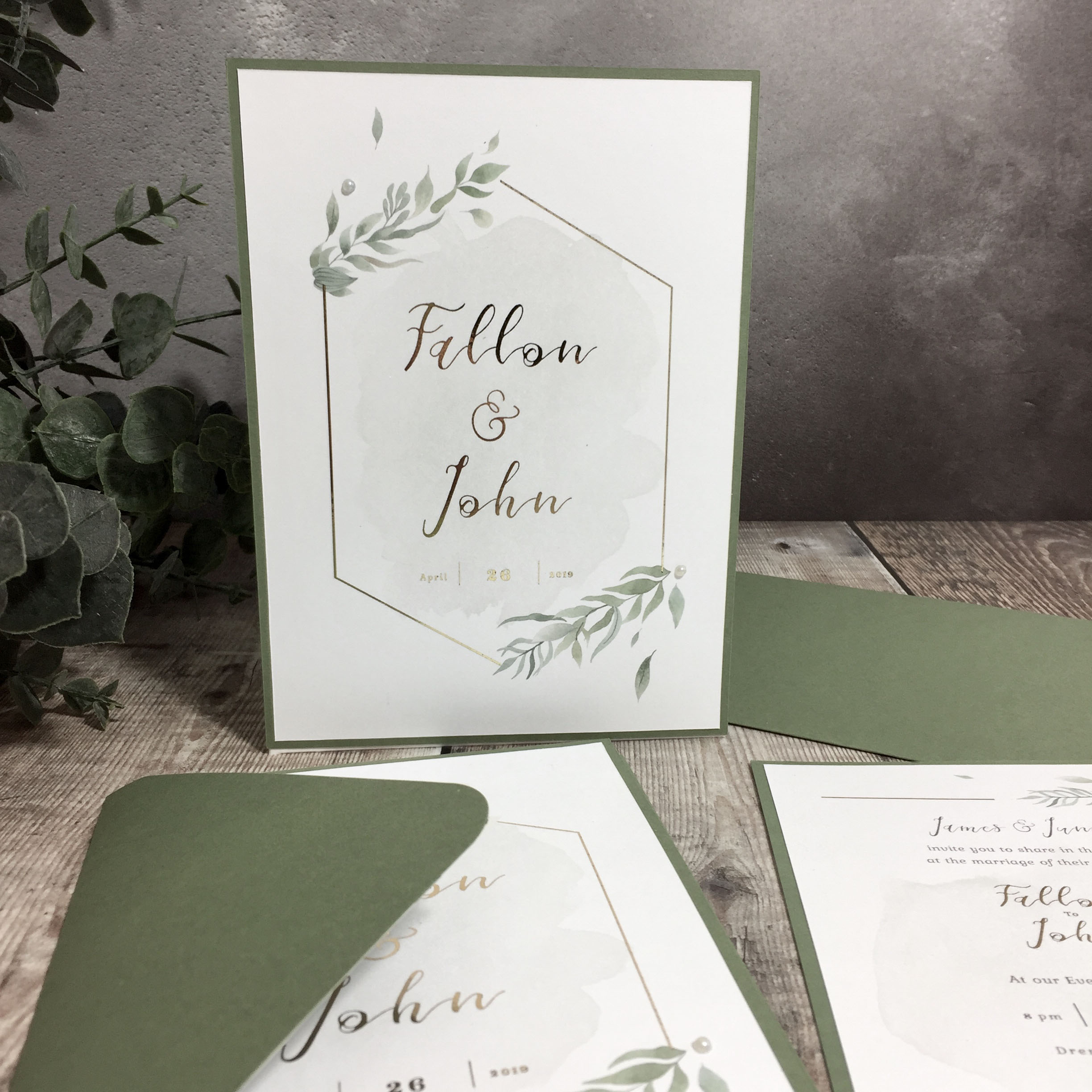 Elegant Gold Foliage Wedding Stationery