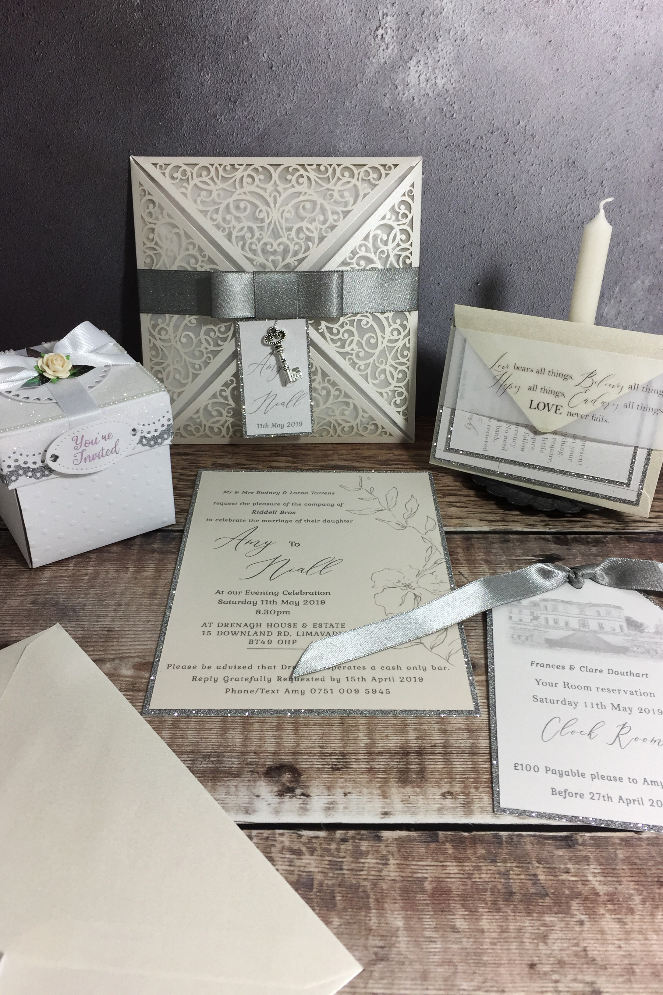 Amy Lace Folder Wedding Invitation