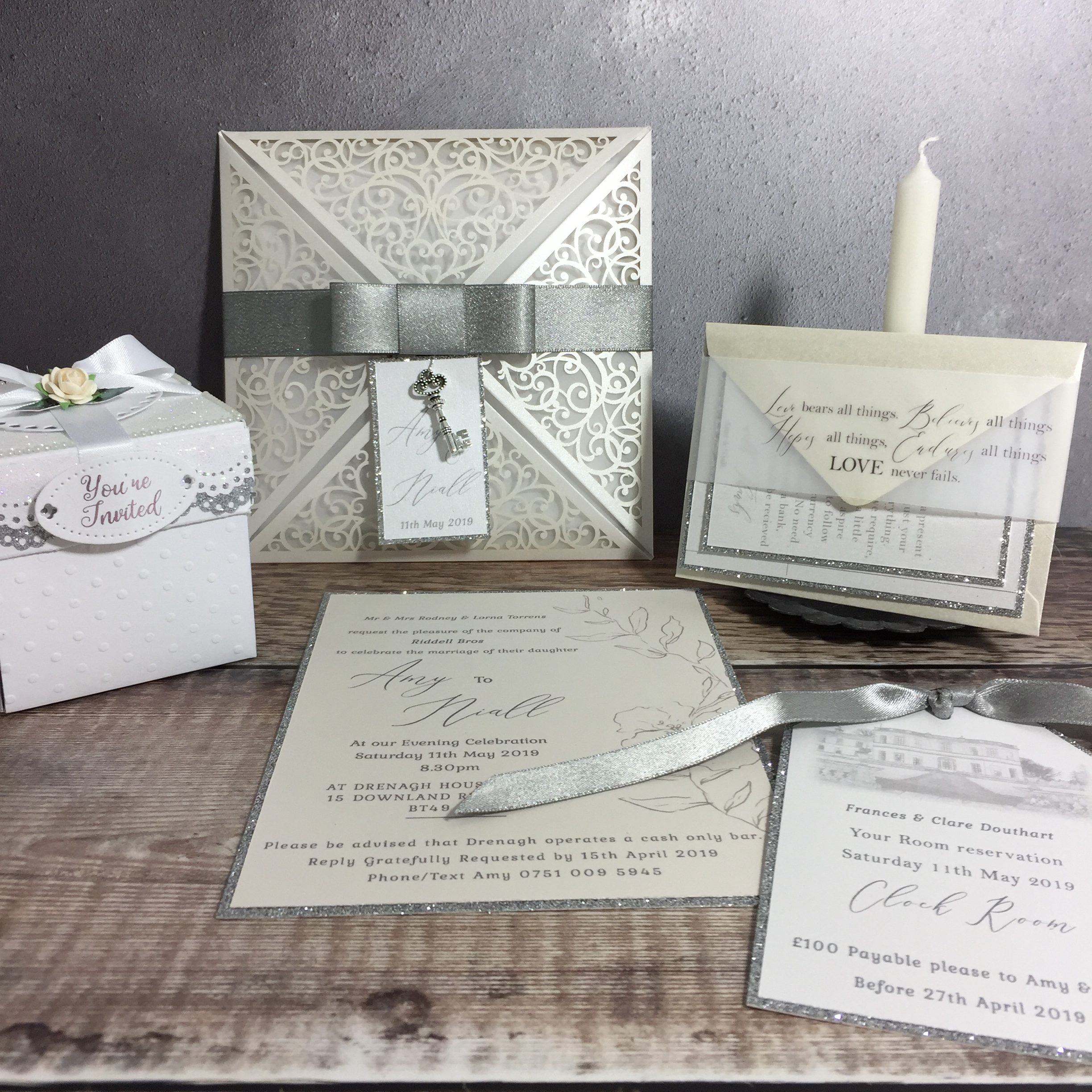 Amy Lace Folder Wedding Invitation