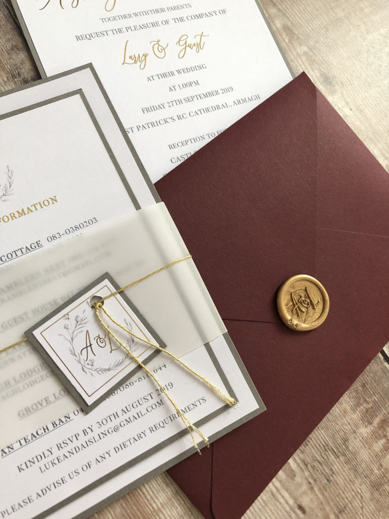 Burgundy Elegant Wedding Invitation