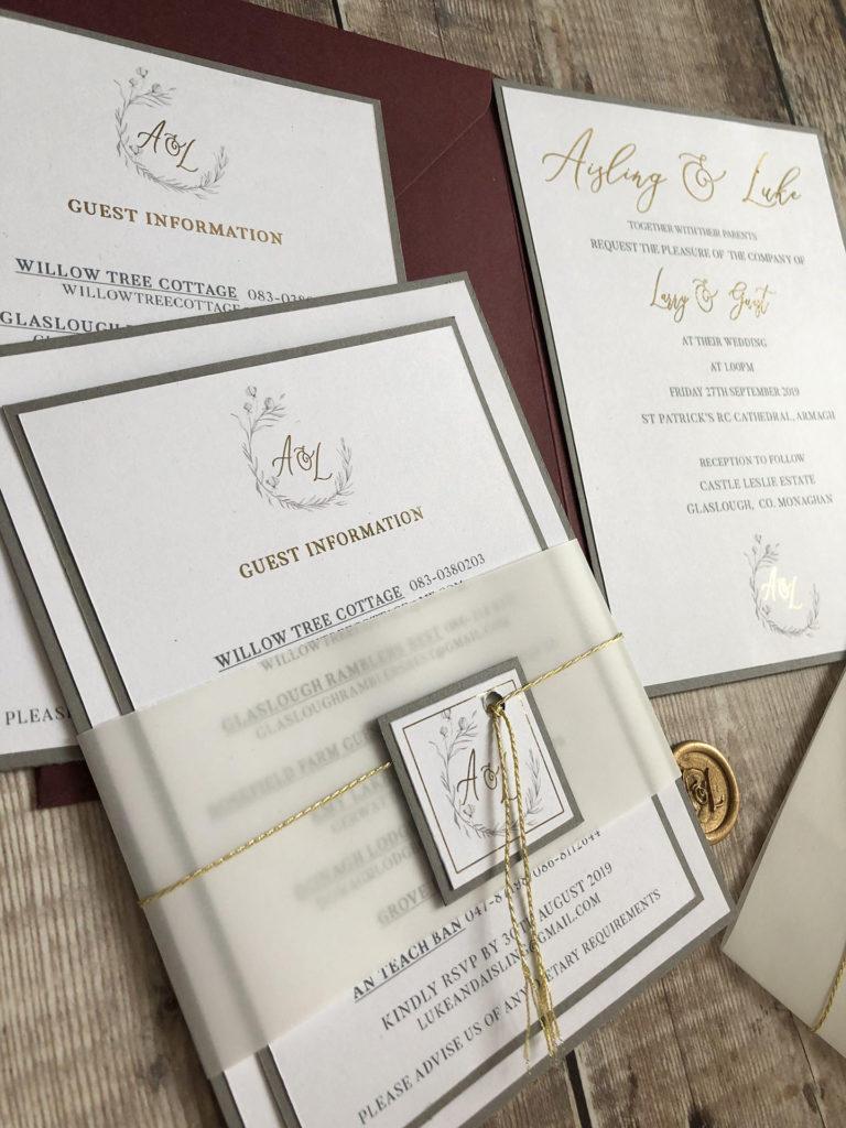 Burgundy Elegant Wedding Invitation