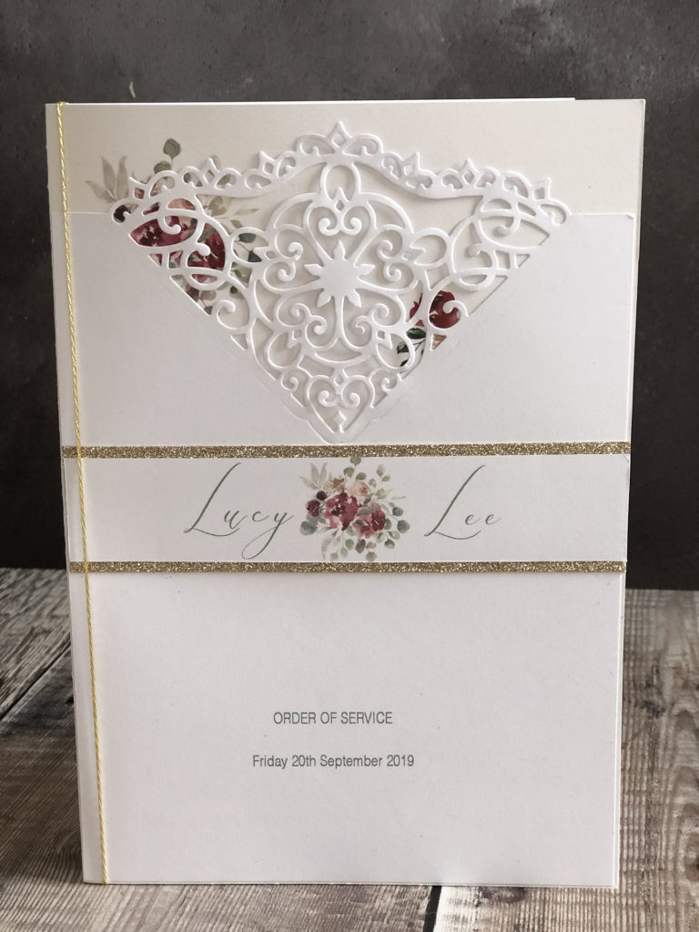 Burgundy blush & champagne gold Wedding Stationery