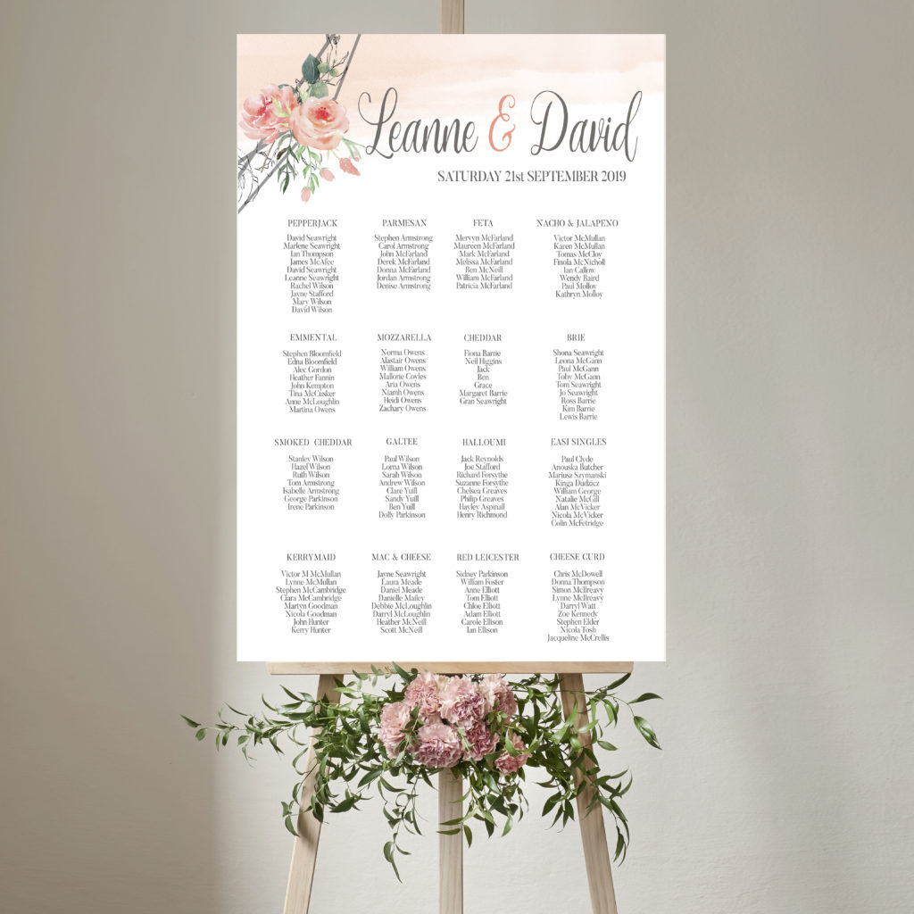 Blush Wedding Table Plan