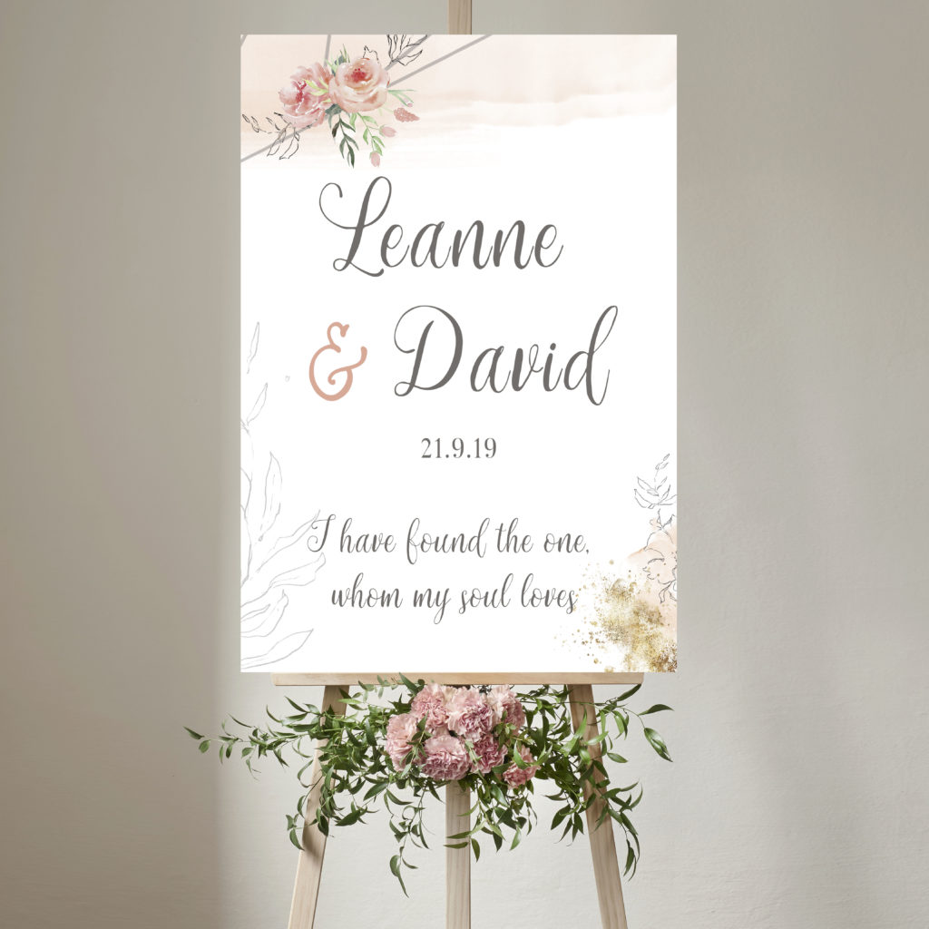 Blush Wedding Welcome Sign