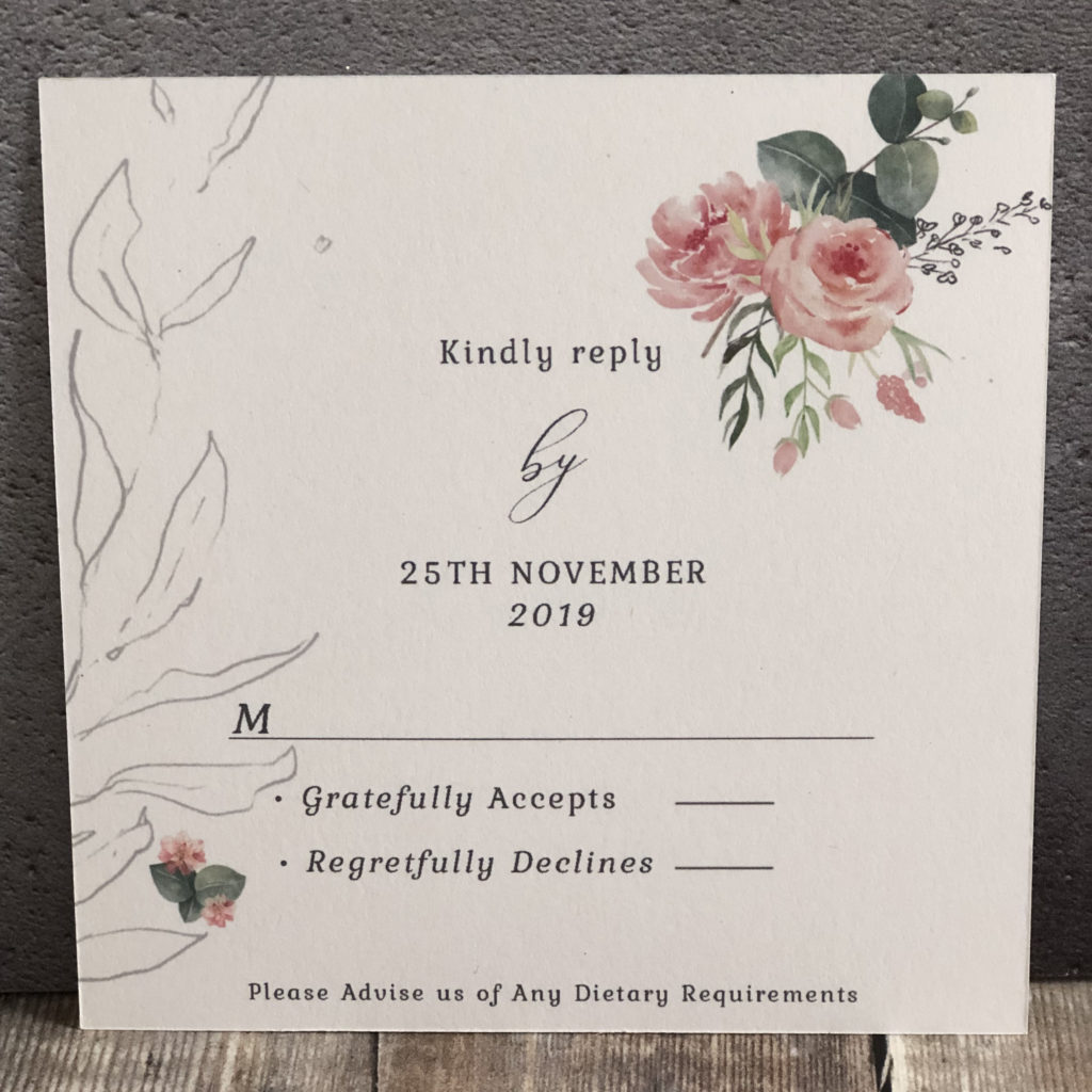 Pink Floral Wedding Invitation