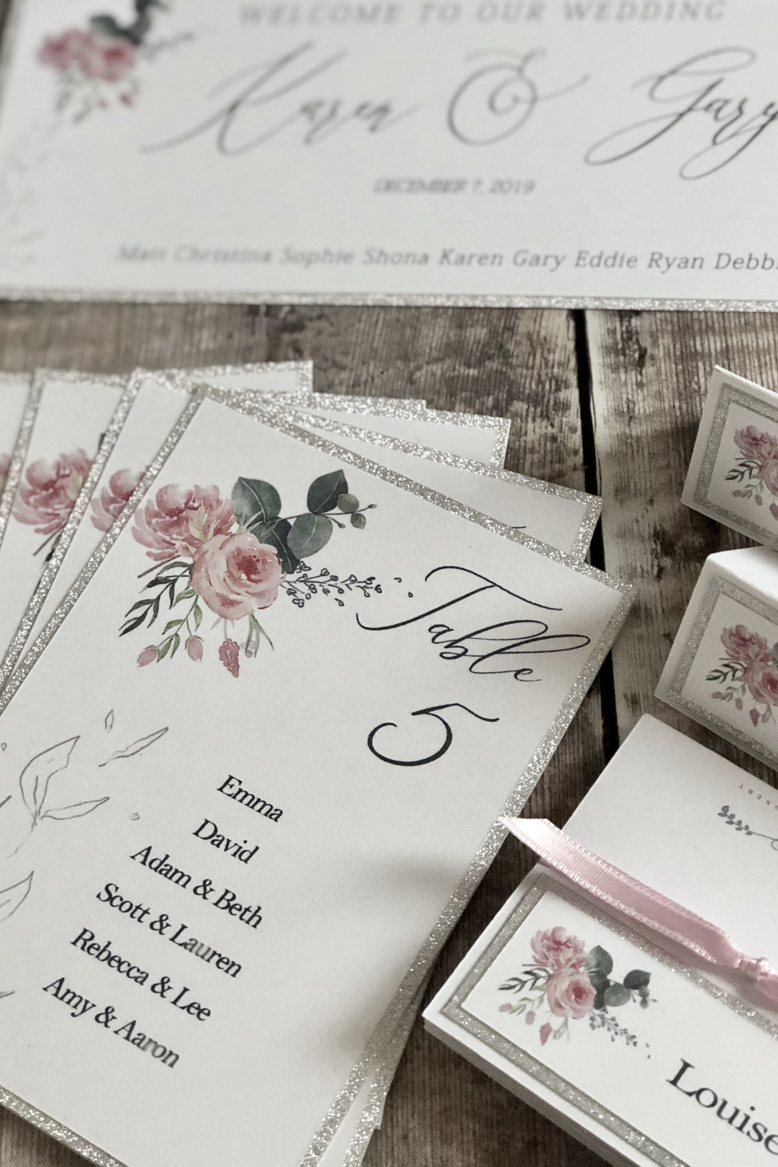 Pink Floral Wedding Invitation