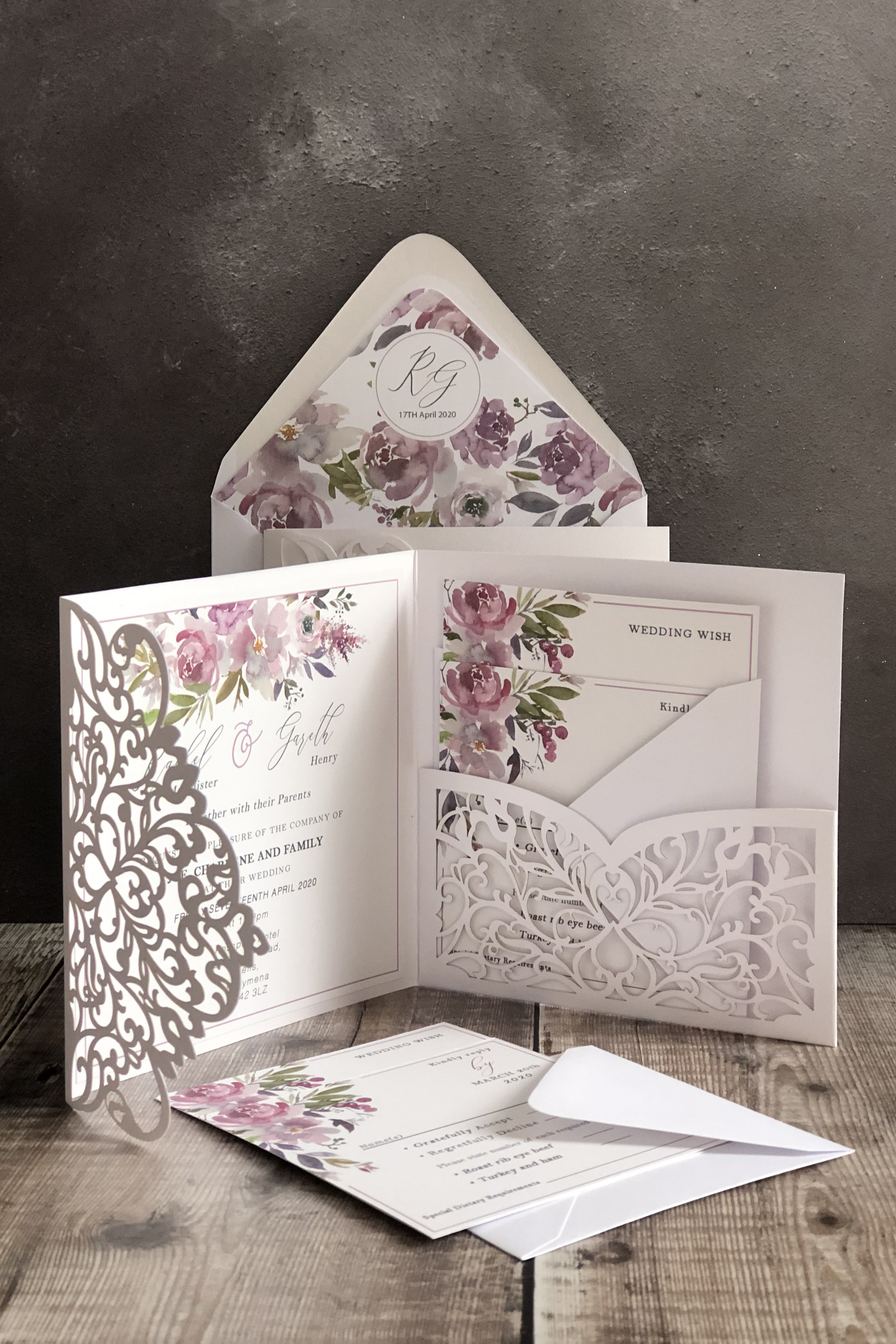 Maeve Floral Wedding Invitation Suite