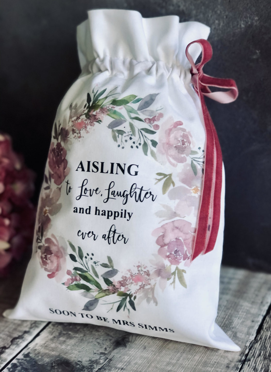 Personalised Linen Drawstring Gift Bags