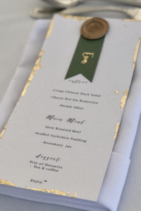 Menu with Wax Seal and Gold leaf